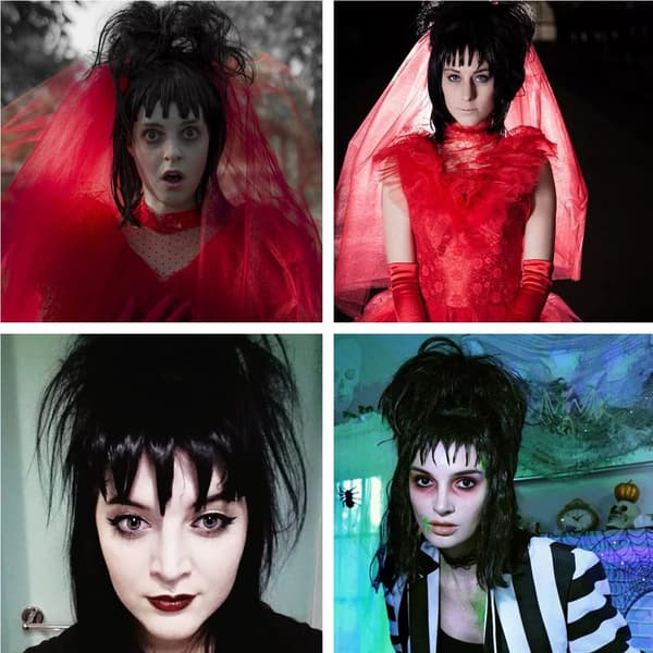 Maanalainen Arkkimaagi Beetlejuice Lydia Deetz Peruukki
