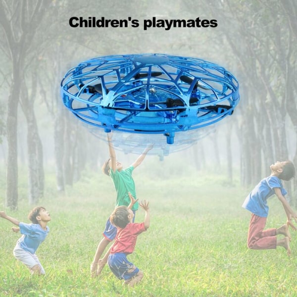 UFO-induktionsgester UFO-fyraaxligt induktionsflygplan nya konstiga barnleksakspresenter, modell: blå