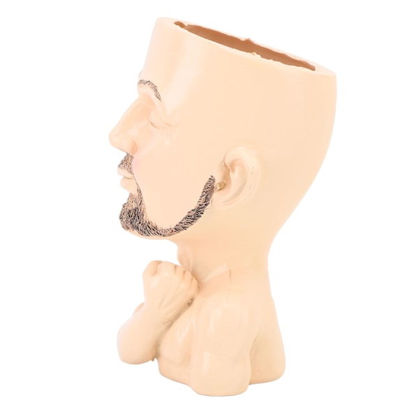 Huvudplanterare Resin Face Planter Väderbeständighet Dräneringshål Växtkruka för hemmaträdgård kontor Ljus färg