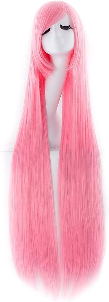 100 cm/39 tommer Mellemlang Lige Anime Paryk til Kvinder color 4