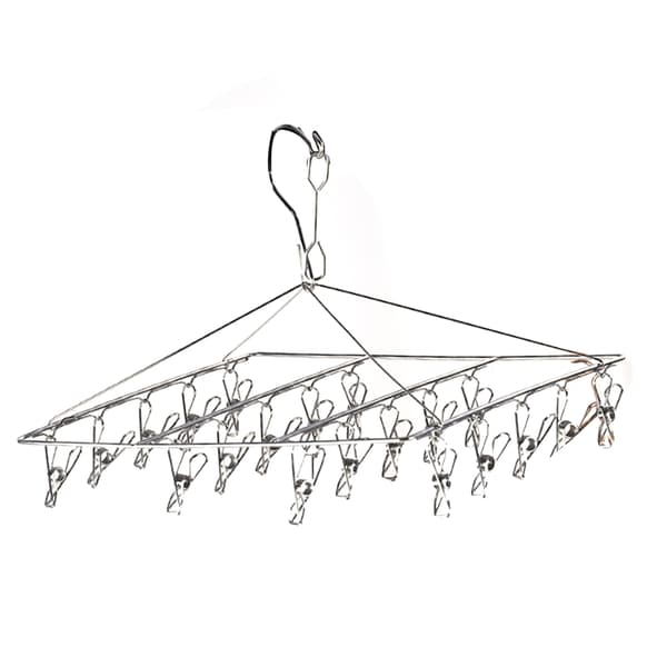Stainless Steel Clothes Drying Hanger Multi Clip Laundry Drying Rack Drip Hanger for Underwear Socks Hat No Loop Square