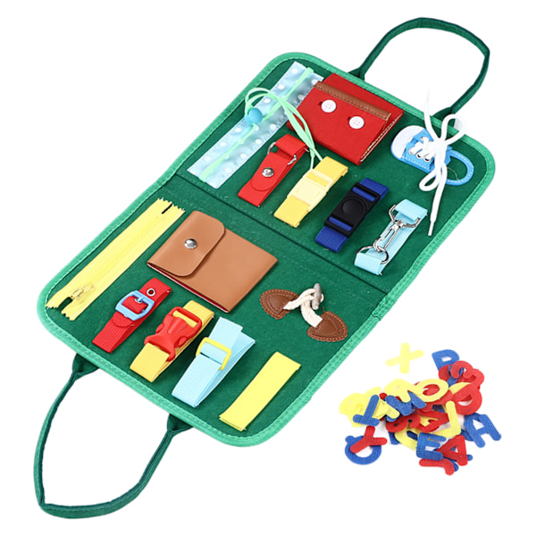 Pedagogiska spännbräda Leksaker Filt Tie Skor Lärleksaker Montessori Sensory Board