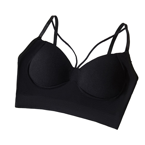 Naisten urheiluliivit Mukava saumaton Slim Fitting Crossover Suspender Jooga Urheiluliivit Fitness-harjoitteluun Musta