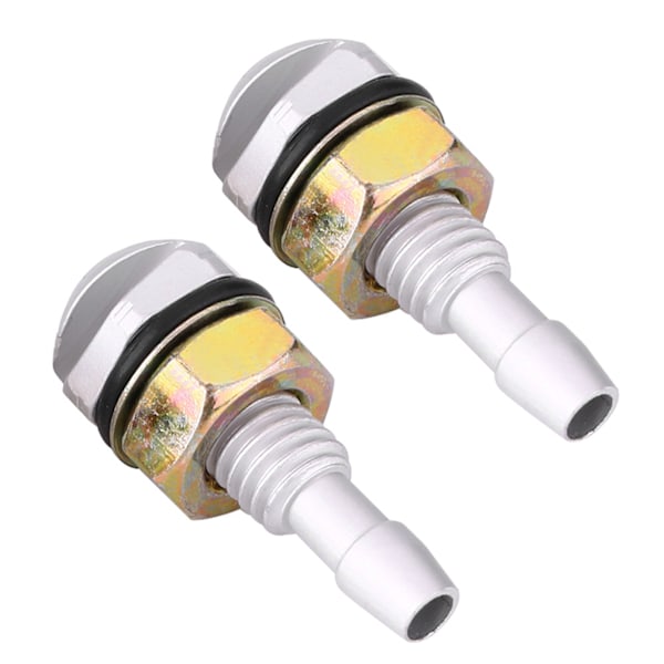 2st Universal Aluminiumlegering Bil Auto Front Vindruta Spruta Spolarmunstycke Silver