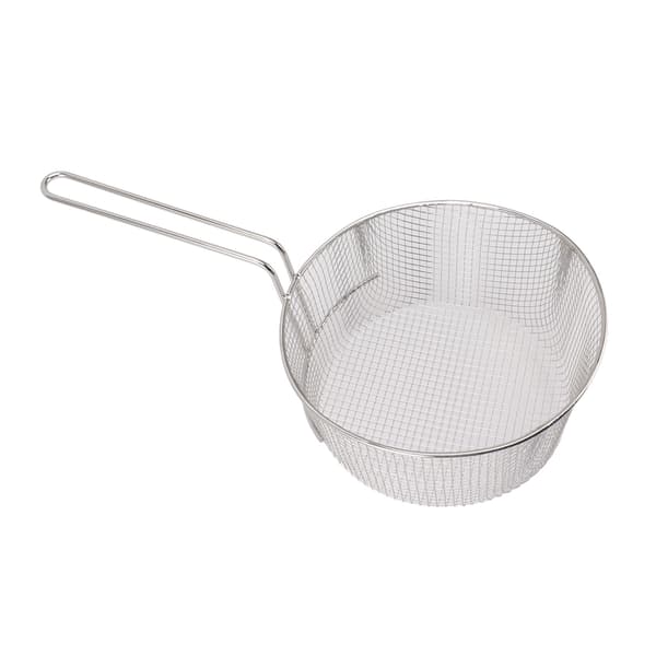 Frying Basket Stainless Steel Long Handle Reusable Rust Resistant Frying Net for Fish Chicken Nuggets Handle Without Rubber