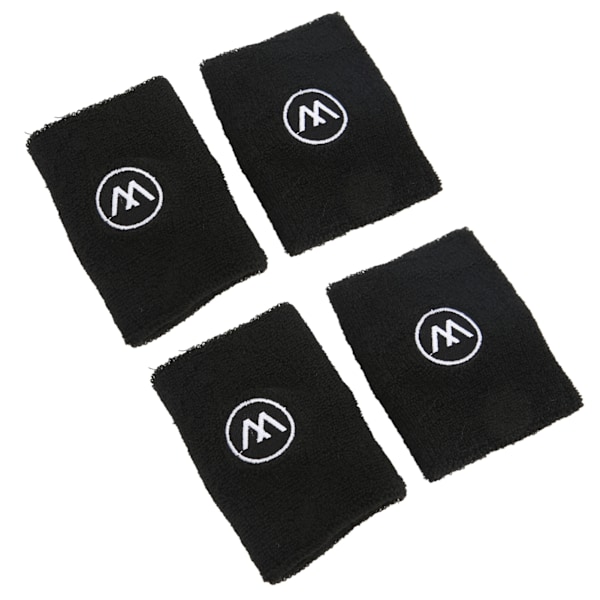 2 par handledssvettband Sport Basket Svettabsorberande armband Polyester bomull Atletisk svettband för män kvinnor Svart