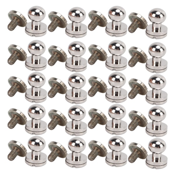 20 set Mässingsnitar Silver Slitstyrka DIY Projekt Tillbehör för Bälten Handväskor 7x6mm