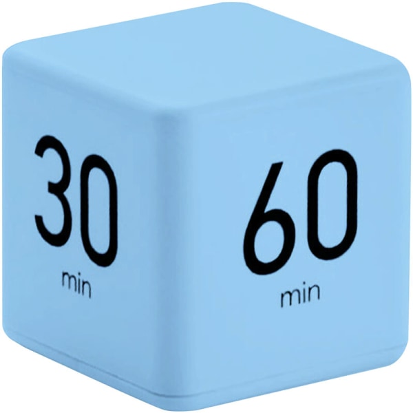 Cube Timer Countdown Reminder Timer 15/20/30/60 minuter, blå