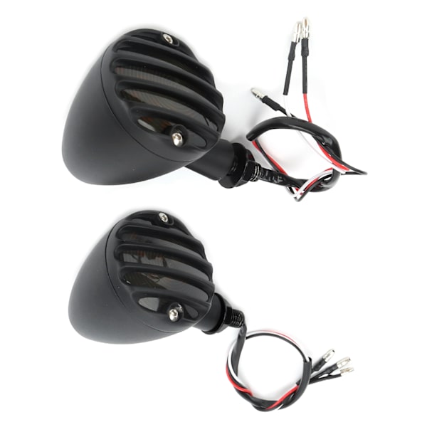2 st LED Blinkers Lampa Indikator Ljusstark Gul Färg Vattentät Passar för Honda Retro Motorcykel Svart