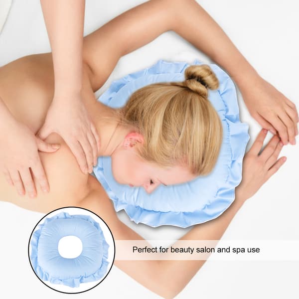 Polyester Face Relax Pillow SPA Salon Massage Hollowed Pillow Nap Rest Cushion Blue