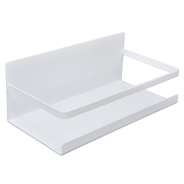 Kitchen Shelf Space Saving Spice Rack Organizer Magnetic Single Tier Iron for Storage White