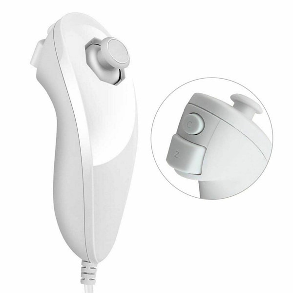 Fjernkontroll og Nunchuck Controller Set Combo kompatibel for klassiske spill