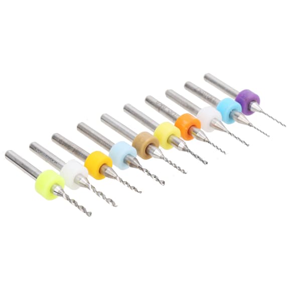 10 Pcs Carbide Micro Drill Bits Mini Circuit Board Fine Drilling Accessories 0.6-1.5mm