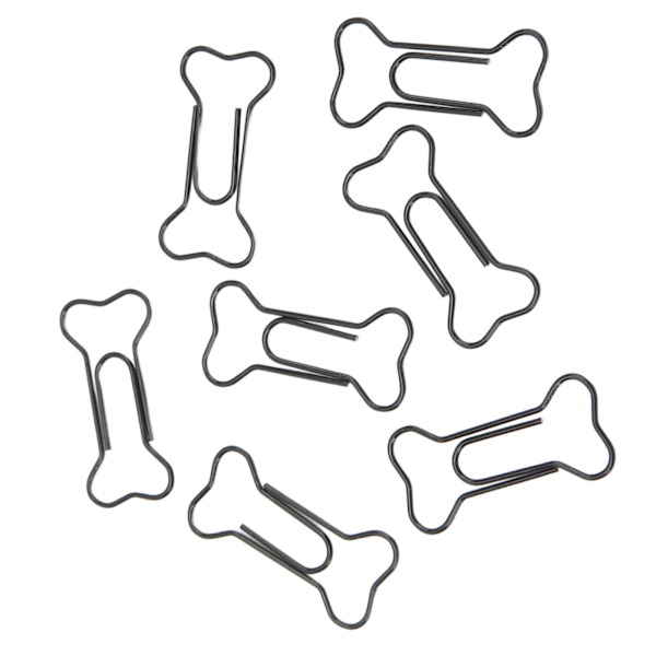 45 stk. Hundebensformede Papirclips Sorte Letvægts Notesbog Dokument Organisering Wire Bogmærke Clips