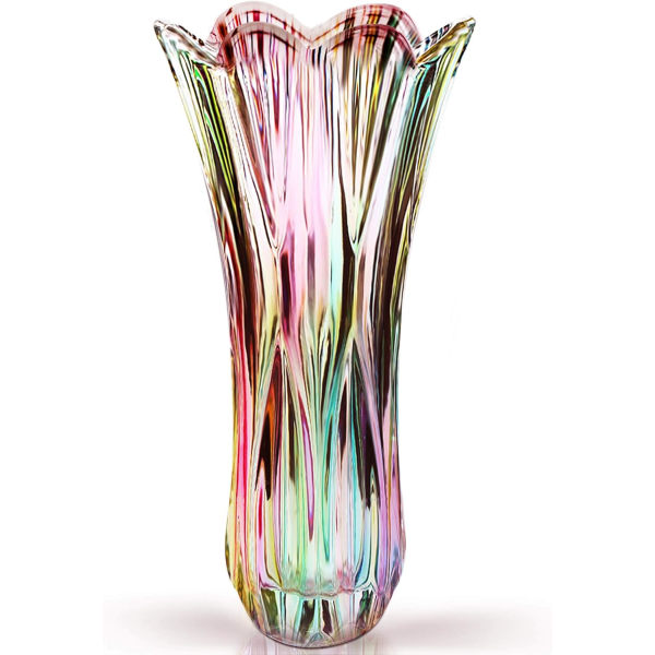 Phoenix Tail blomstervas Fortykad kristallglasvas til heminredning, brølop eller gave (størrelse: 30 cm),HANBING