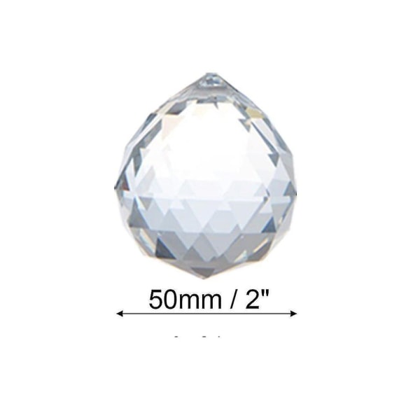 2stk 50mm klart glas krystalkugle prisme vedhæng solfanger