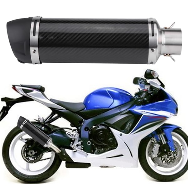 51mm Universal Motorsykkel Modifisert Ekte Lys Karbonfiber Eksosdemper Rør med DB Killer