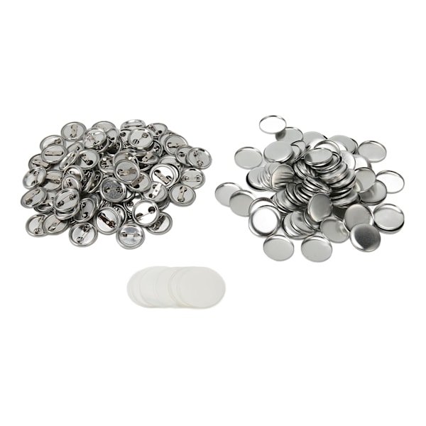 100 Set Blank Knappmärke Delar Set Rund Form Rostskydd Enkel Utskrift Knappnålsmärke Kit för Knappmaskin 25mm/1.0in