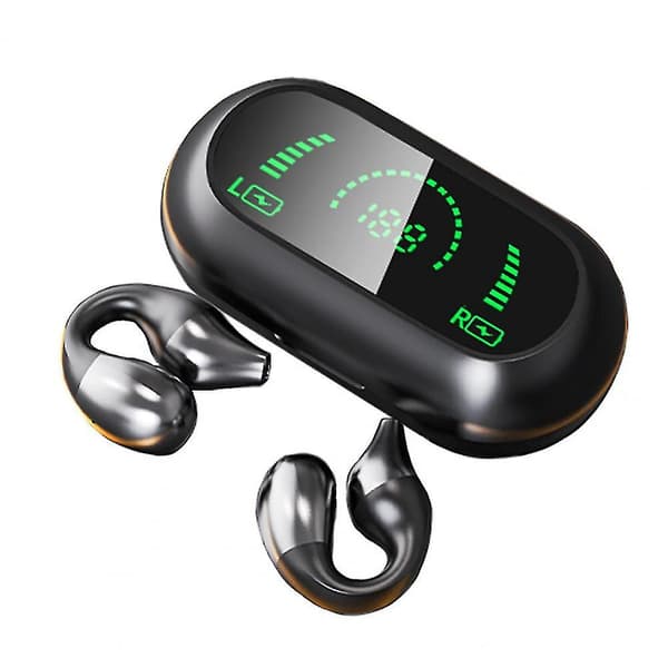 Øreklemme-hodetelefoner Bluetooth-benledning, smertefrie komfortable trådløse ørepropper[LD] black