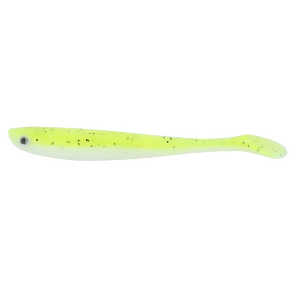10 STK 6 cm Artificiell T-svansdragning PVC Miljövänlig simulering mjukt bete fisketillbehör (4# Gul Grön Vit)