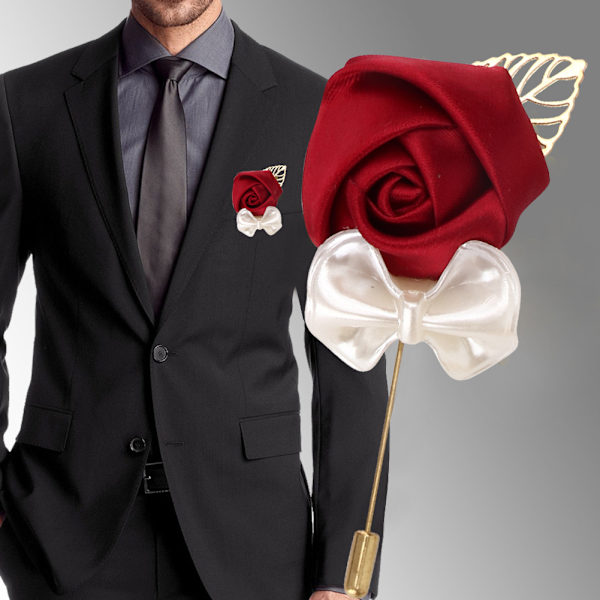 6 stk Kunstig Rose Corsage Brosche Forlover Brudesvend Bryllup Tilbehør Bryllup