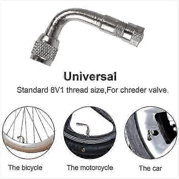 2-pack universell motorcykel scooter ventilKompatibel medlängningsadapter mässing vinklad silver Blue