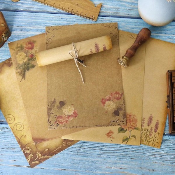 Skolemateriell Brevblokk Kjærlighetsbrev Retro Vintage Konvolutt Craft Paper Flower