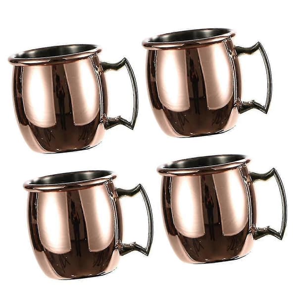 4x Moscow Mule kobberkrus, (sæt med 4) massive kobberkrus, håndlavede - 60ml