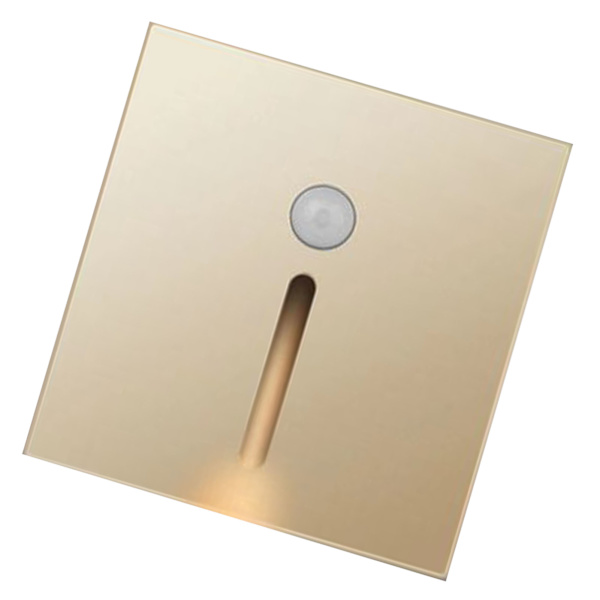 LED Motion Sensor Night Light ABS Small LED Induction Lamp for Bedside Corridor Hall Gold