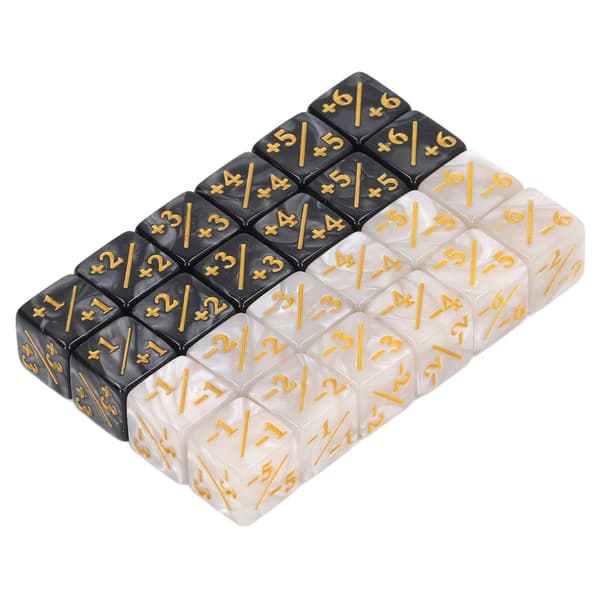 24-piece Dice Counters Acrylic Marble Creature Stats Clear Number Compatible Dice Counters for Card Games
