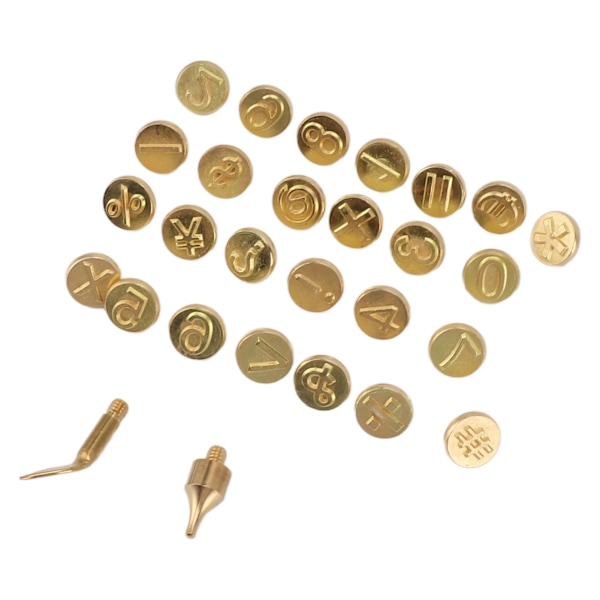 28 stk Antall trebrenningsspisser Messing Pyrografihode DIY Graveringsverktøy for stemping og carving håndverk
