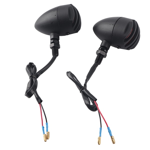 2 stk Motorsykkel Retro Blinklys Baklys Indikator Helt Krombelagt Bakbremslys