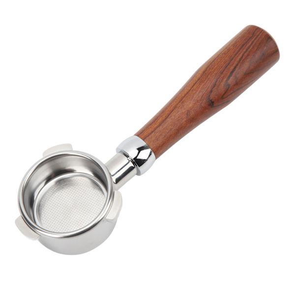 Pohjaton portafilter Ruostumaton teräs käsikäyttöinen paljas portafilter Breville 8-sarjan kahvinkeittimelle 54 mm E pyöreä kuvio siamilainen ruusupuu