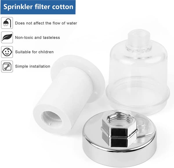 Dusjvannfilter Kalkfritt dusjfilter med 10 kompatible tykke filterpatroner Effektivt filter[LD]