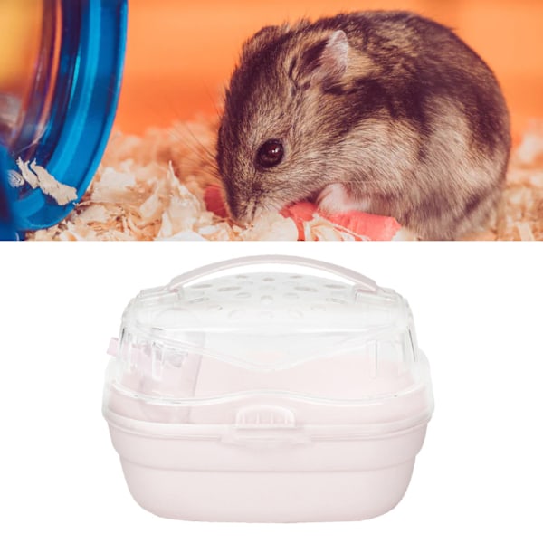 Hamsterväska Bur Bärbar Lättviktsväska för smådjur för utomhusresor Lätt körsbärsrosa