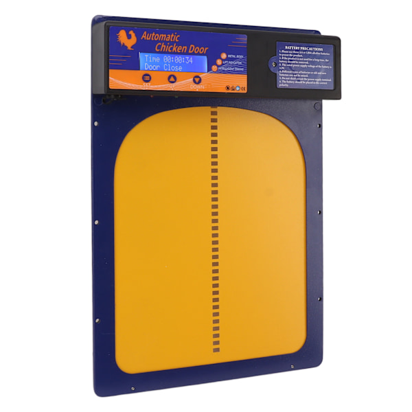 Automatisk Kyllingehusdør med Timer Aluminiumlegering IP45 Vandafvisende LED-skærm Batteridrevet Automatisk Kyllingehusdøråbner til Farm Jewel Blue