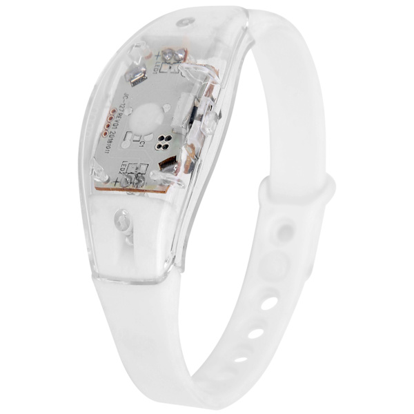 Justerbart LED-armband i silikon med blinkande ljus, knapptyp för nattlöpning, vitt