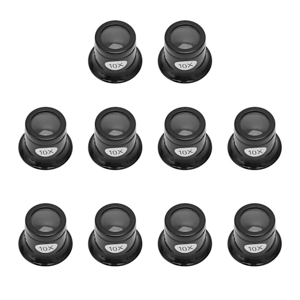 10ST 10X urmakare Lupp Yrke Optisk lins Bärbar Juvelerare Lupp 10X Okular för urreparation Bildsmycken