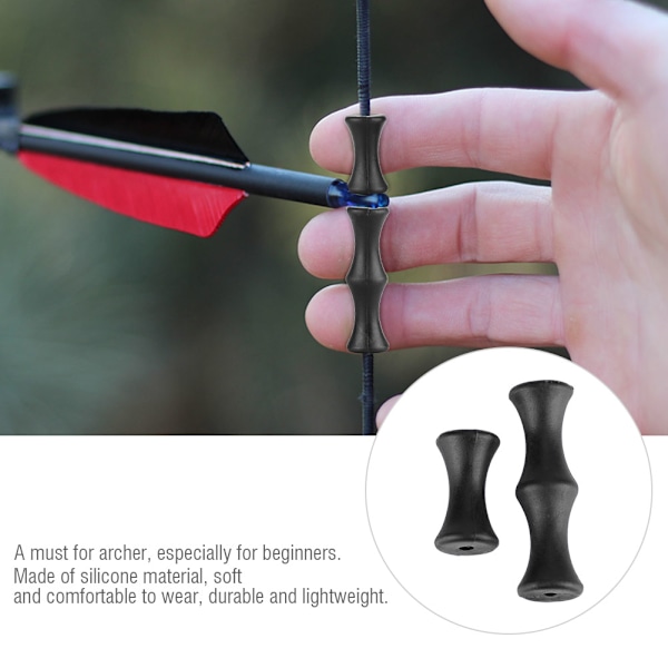 Silikon Bueskydnings Fingerbeskytter Tabs Guard til Recurve og Compound Bue Sort
