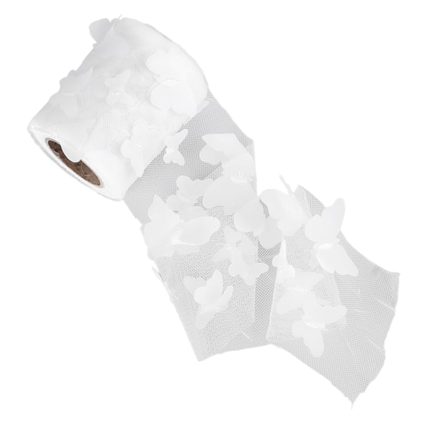 Tyllrulle Sömnad Färgglatt Nätgarn Rulle DIY Håraccessoarer Material Band Tyllrulle Vit