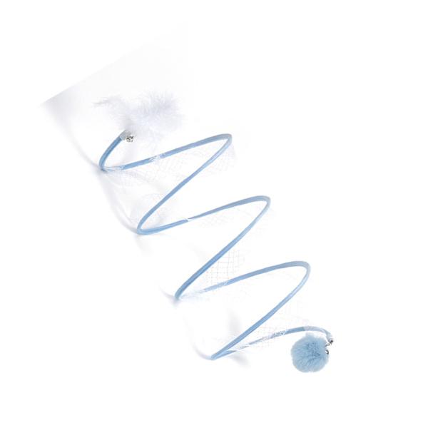 Vikt katttunnel med rullande boll Hopfällbar S-form Interactive Pet Play Tunnels Tube for Home Indoor Blue