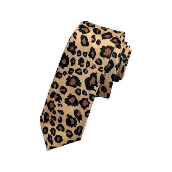 Klassisk leoparddesignad slips Kompatibel med män och kvinnor Polyesterlång slips Kompatibel med formella evenemangsfester och vardagskläder Style 1
