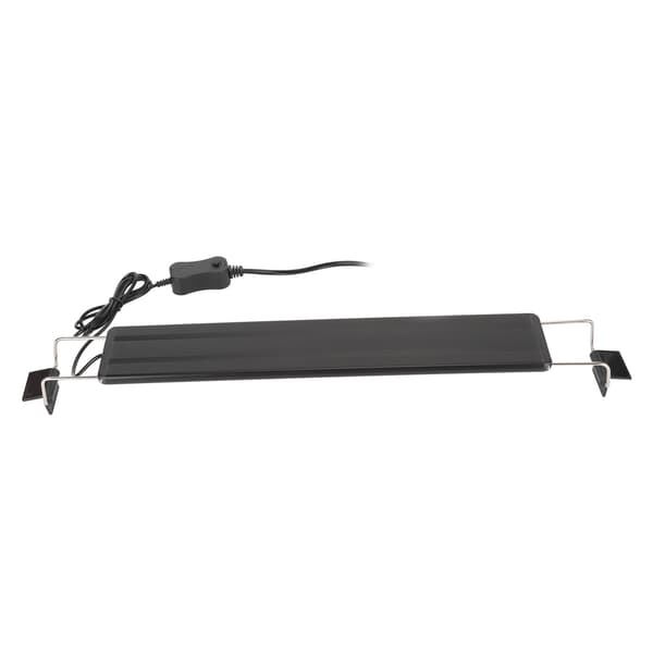 LED Aquarium Light 4 Rows Splash-Proof Ultra-Thin Fish Tank LED Color Changing Light with Extendable Brackets Black EU Plug 220V