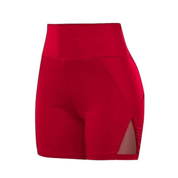 Bred midjeband höga midja damsportshorts med telefonficka - Svart