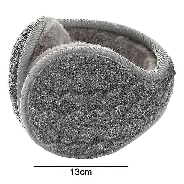 Varme strikkede ørevarmere Sammenleggbare øreklokker Vinterøreklokker Unisex Gray