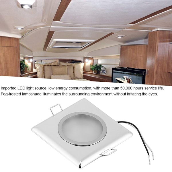 Fyrkantig LED interiör taklampa Lågspänning tak Dekorativ lampa montering för RV Yacht24V