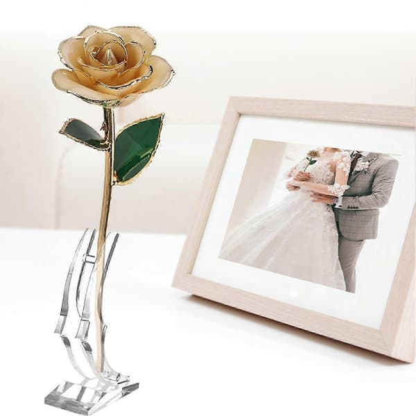 24K gullbelagt rosegave til bursdag, jubileum, valentinsdag
