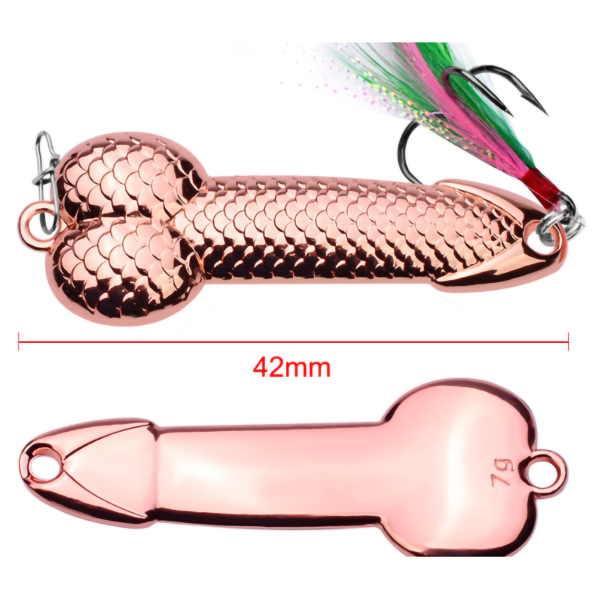Sequins Spoon Fishing Lures with Feather Hook Metal Sequins Bait for Freshwater and Seawater7g 42mm / 1.7in Rose Gold