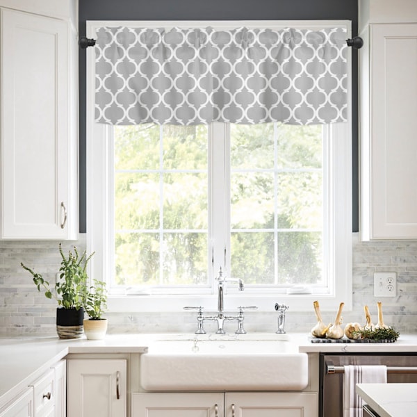 Window Top Gardin Modetryck Light Blocking Valance Kort Gardin för hemmabruk 137x45cm