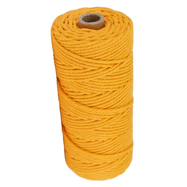 3 mm makrame bomullssnor hengende tau Håndverkssnor Gjør-det-selv-håndverk strikking 100m Yellow